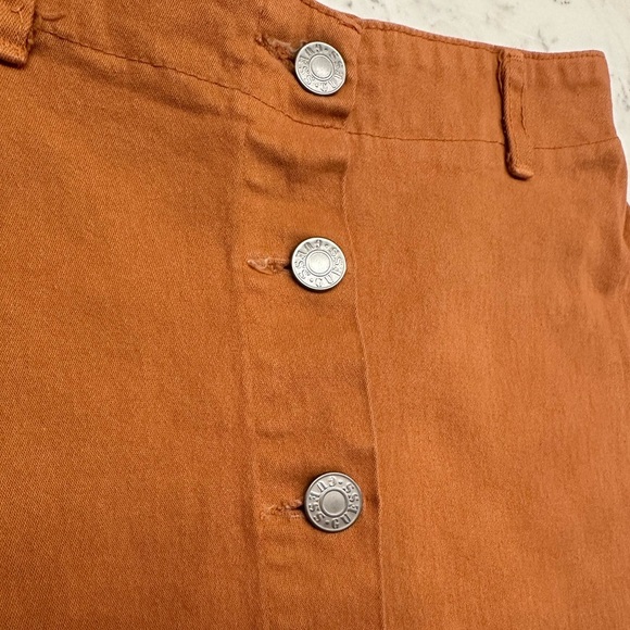 Vintage Guess USA Cotton Mini Skirt Juniors Sz 14 Orange Button Y2K Clueless - Picture 5 of 8